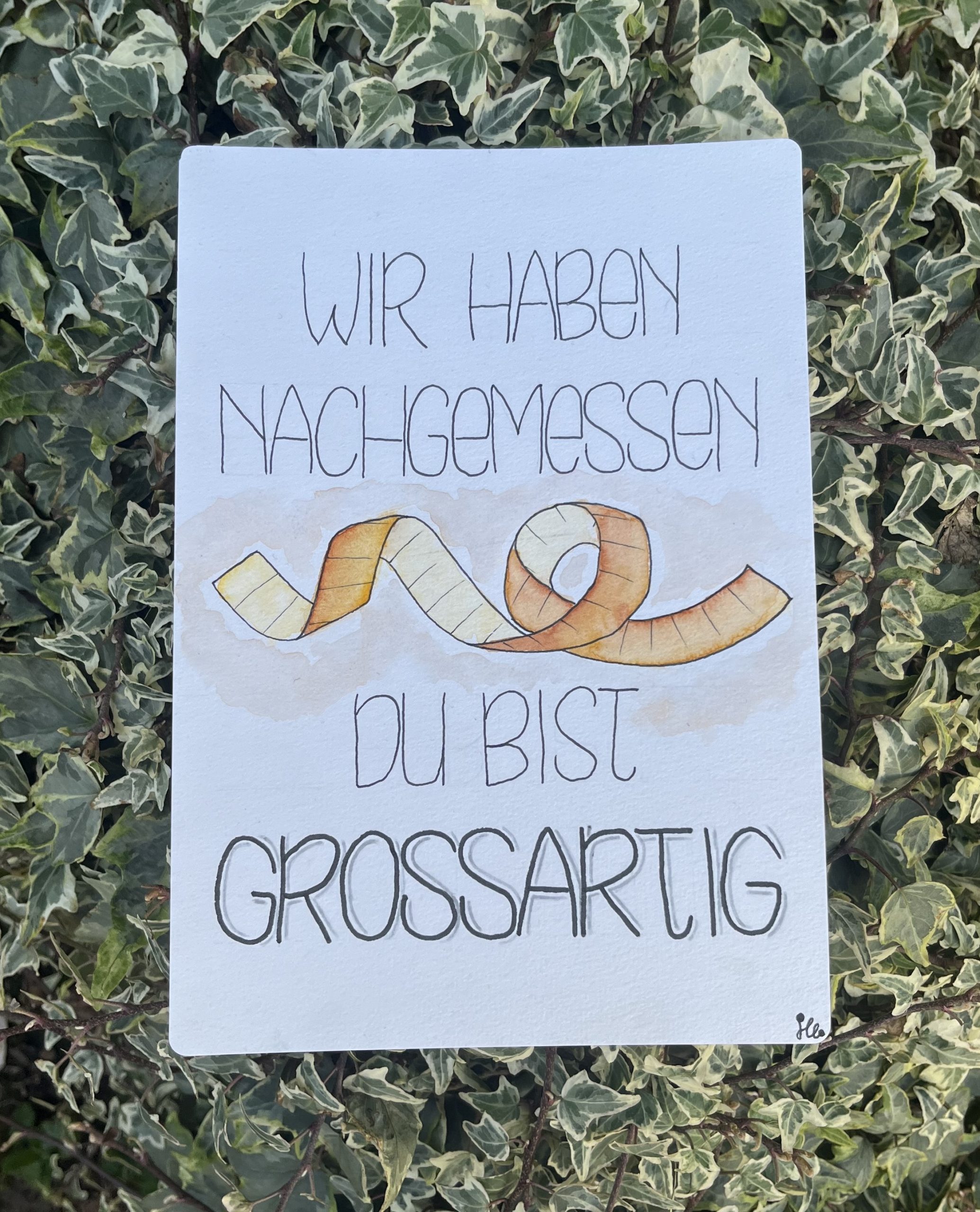 Karte Metermaß Maßband du bist großartig