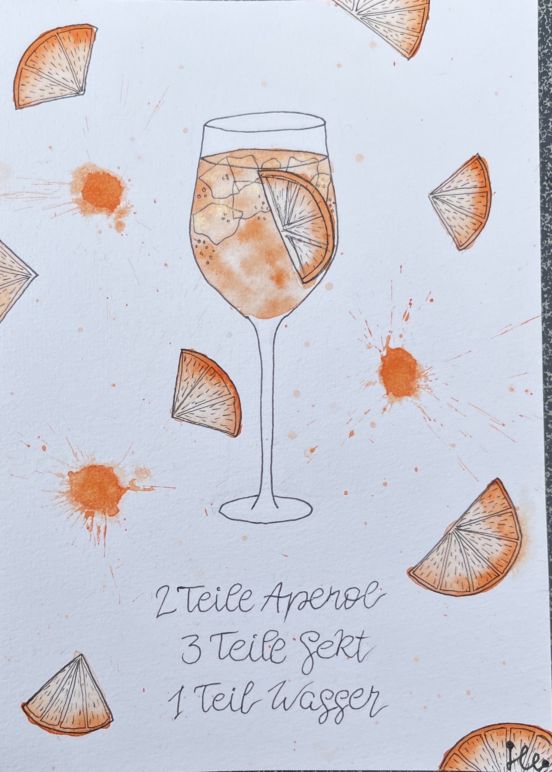 Karte Rezept Aperol Sekt Orangen