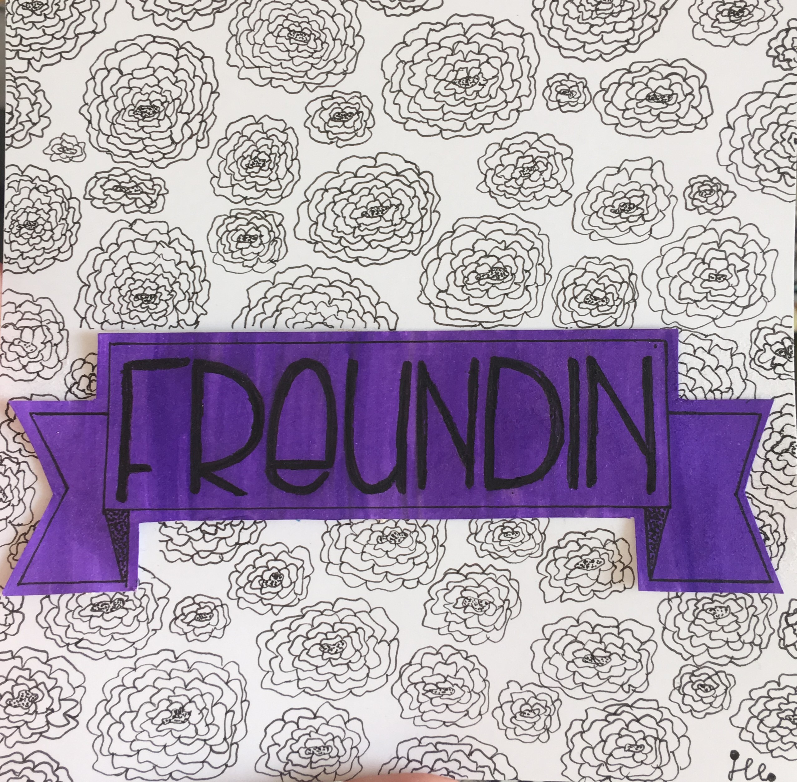 Karte Blumen Freundin Banner