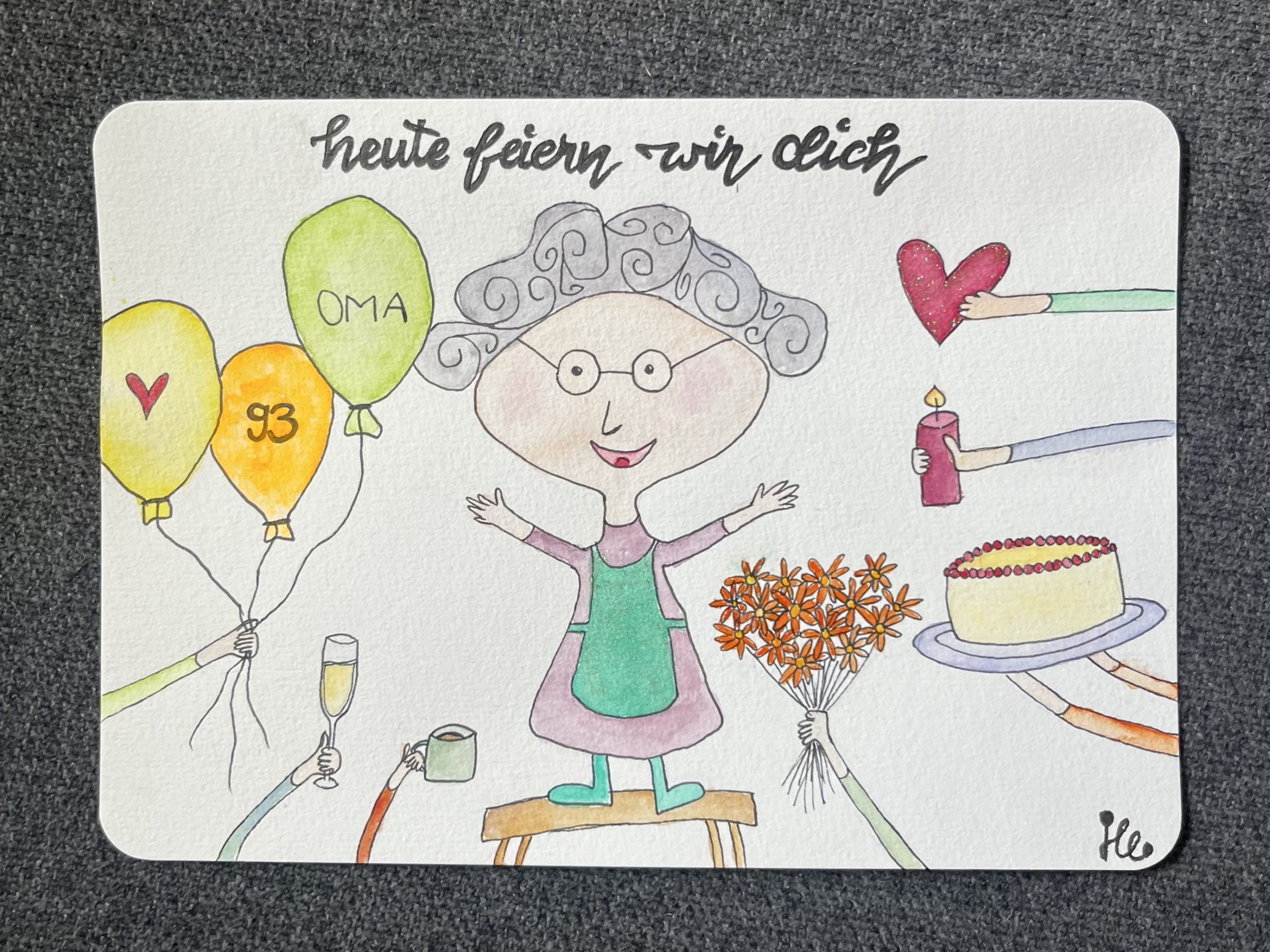 Karte Geburtstag Oma Geschenke Sekt personalisiert